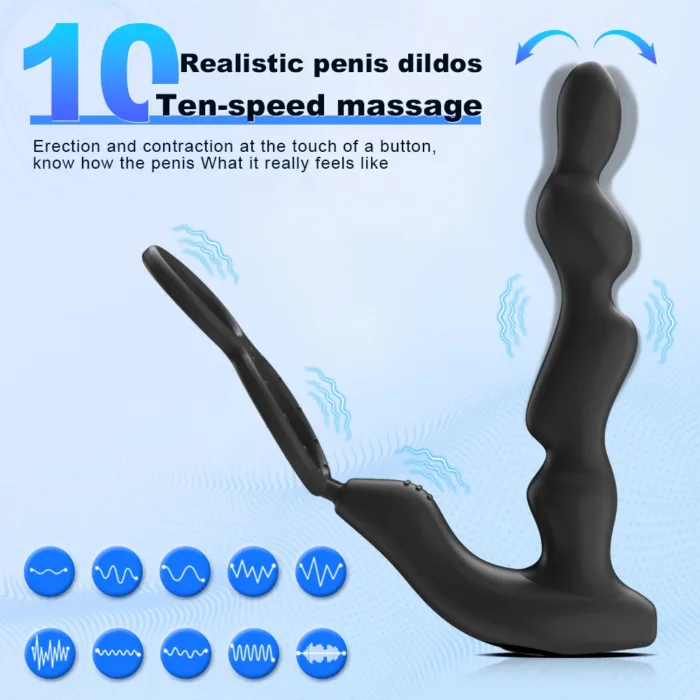 Remote-Controlled Prostate Massager with Anal Plug & Vibrating Ring – Delay Ejaculation Male Stimulator - Image 2