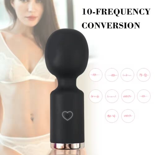 Mini AV wand vibrator for women with soft silicone head