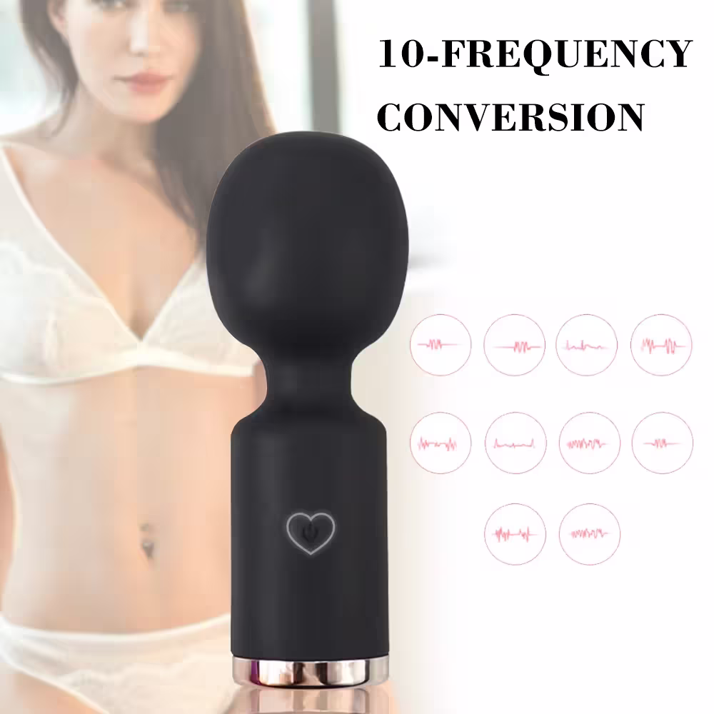 Mini AV wand vibrator for women with soft silicone head