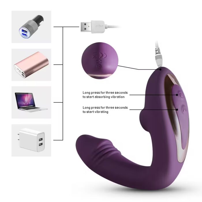 2-in-1 Clitoral Suction & G-Spot Vibrator – Nipple & Vagina Stimulator for Women - Image 4