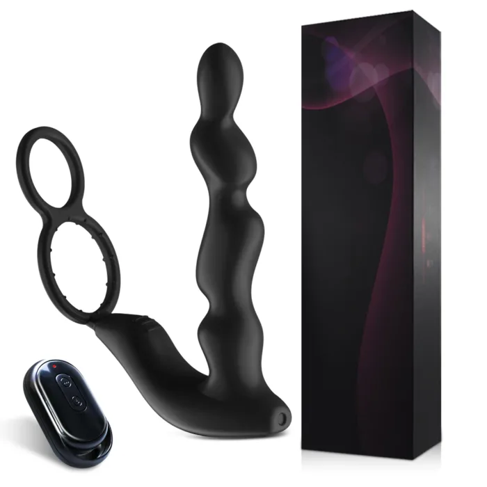 Remote-Controlled Prostate Massager with Anal Plug & Vibrating Ring – Delay Ejaculation Male Stimulator - Image 8