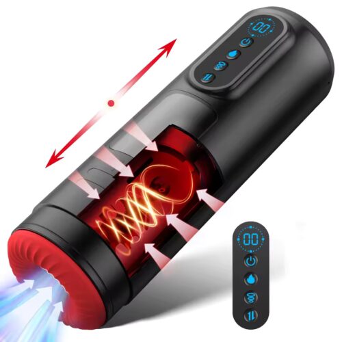 lcd automatic male masturbator with heating and suction features