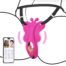 App-controlled T-string panty vibrator with butterfly clitoral stimulator