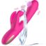 G-spot tapping dildo vibrator with clitoral vibrating arm in pink silicone
