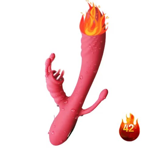 3-in-1 thrusting and licking vibrator with heating mode