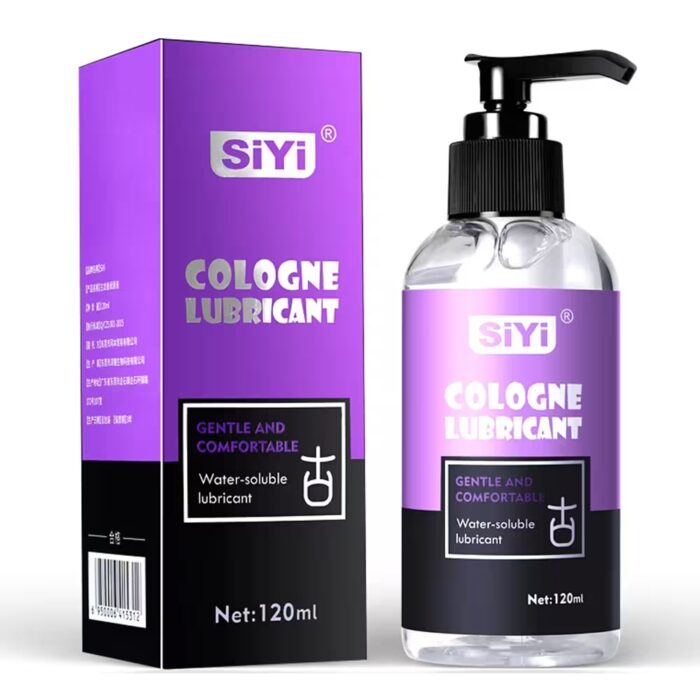 120 mL and 300 mL water-based lubricant bottles with pump dispensers on a white background