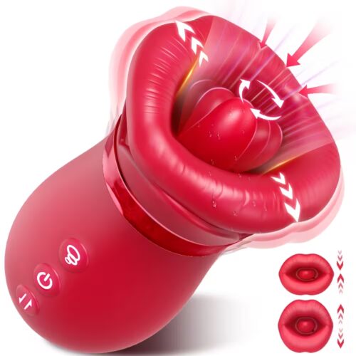 pink tongue flicking suction vibrator with silicone head