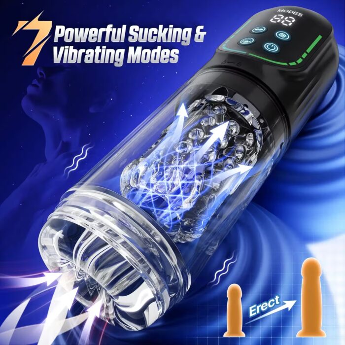 Automatic Thrusting & Sucking Male Masturbator – LCD-Controlled Realistic Stroker with Licking & Vacuum Pump Action - Image 2