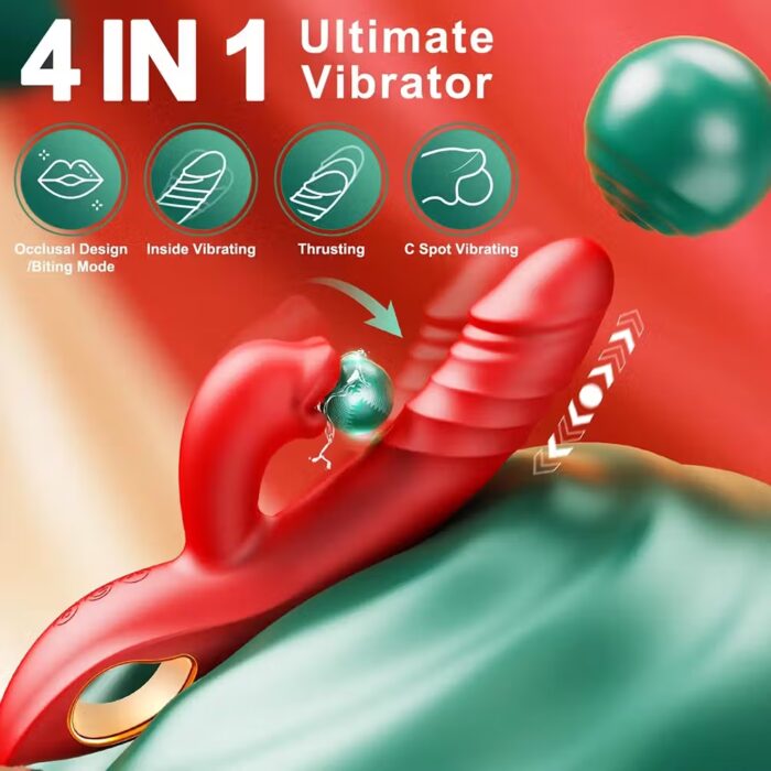 4-in-1 Tongue Licking Thrusting Vibrator – Dildo, Clitoral & G-Spot Massager for Women – Image 2