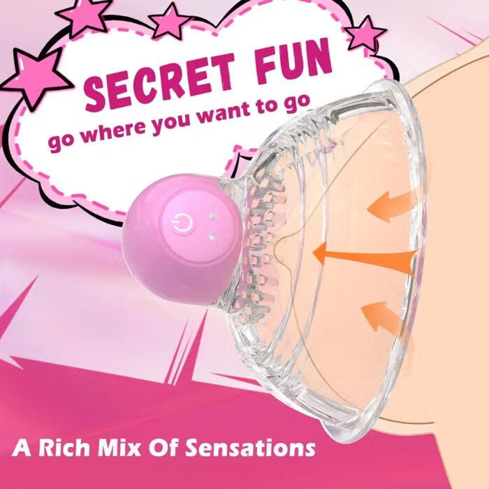 10-Mode Nipple Vibrator & Suction Clamps – Breast Stimulator Toy for Women – Image 2