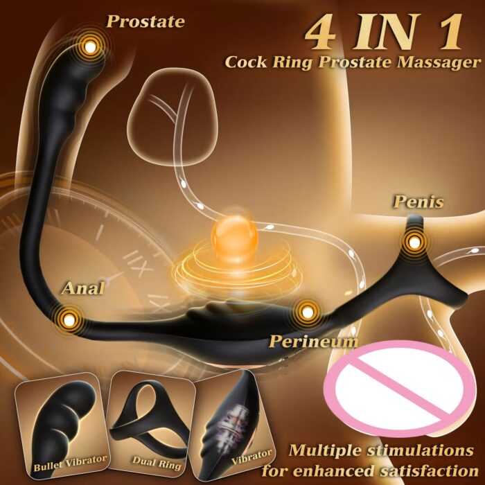 Remote Control Prostate Massager with Vibrating Cock Ring – Dual Stimulation Anal Vibrator for Men - Image 2