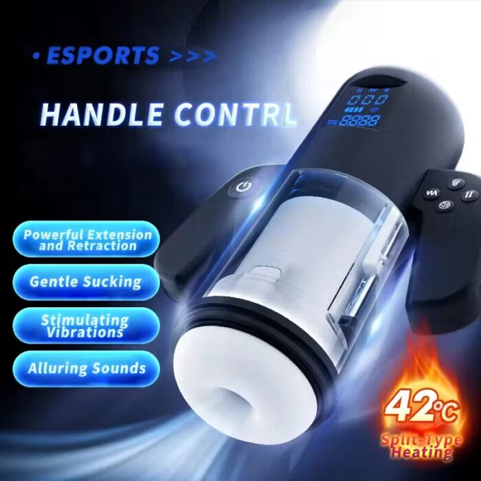 Automatic Telescopic Male Masturbator – Handle-Controlled Heated Cup with 4 Sucking, 4 Thrusting & 9 Vibration Modes – Image 2
