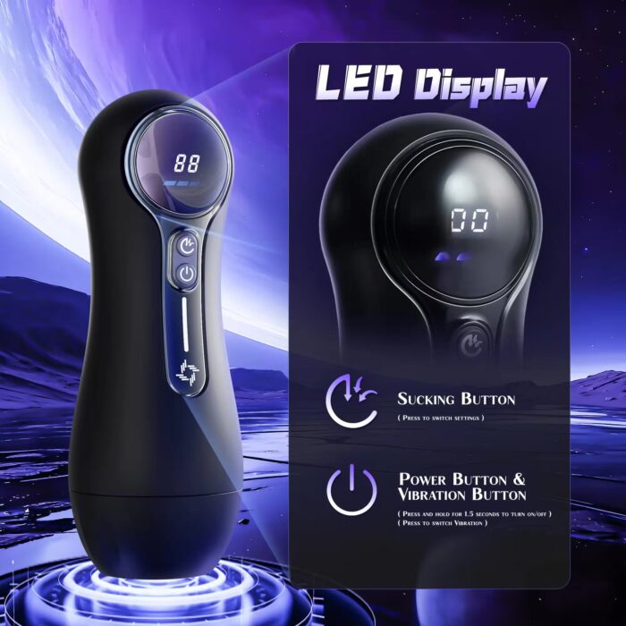 Realistic Automatic Male Masturbator – 9 Vibration Modes with LED Display & Suction Pocket Pussy - Image 3