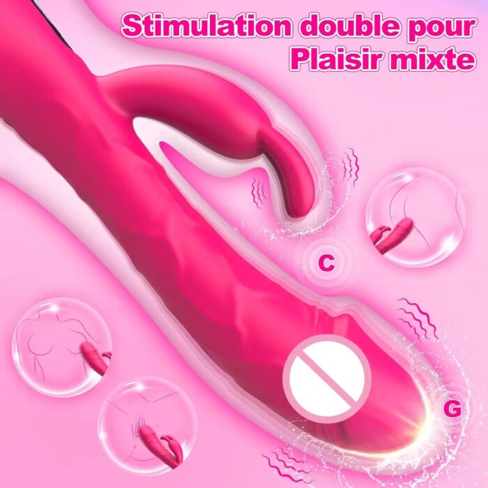 2-in-1 Rabbit Vibrator with LCD Display – G-Spot Dildo & Clit Stimulator for Women - Image 3