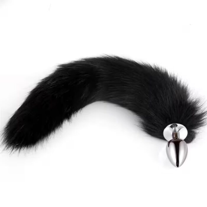 5-Size Metal Butt Plug with Fox Tail – BDSM Anal Dilator & Fetish Toy for Adults – Image 5