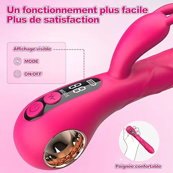 2-in-1 Rabbit Vibrator with LCD Display – G-Spot Dildo & Clit Stimulator for Women - Image 4