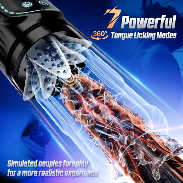 Automatic Thrusting & Sucking Male Masturbator – LCD-Controlled Realistic Stroker with Licking & Vacuum Pump Action - Image 4