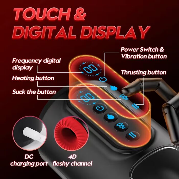 LCD Automatic Male Masturbator – 9 Thrusting Modes, Heating, Suction & Vibration Blowjob Cup - Image 4