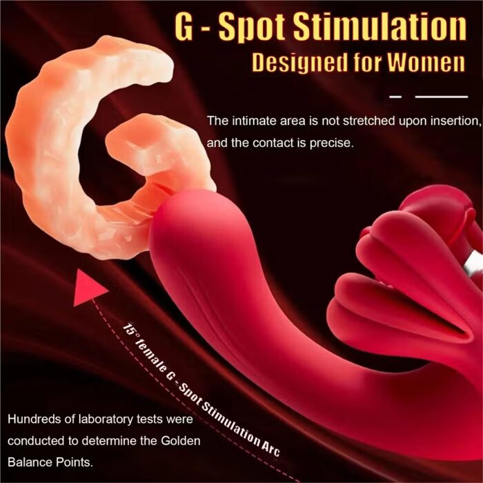 3-in-1 Tongue Licking Vibrator – Clitoral, G-Spot & Dildo Massager for Women - Image 4