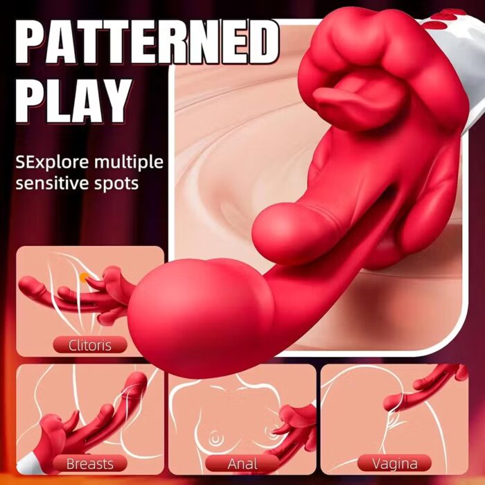 5-in-1 Swinging Tongue Dildo Vibrator – Clitoral, G-Spot, Vaginal & Anal Stimulator – Image 4