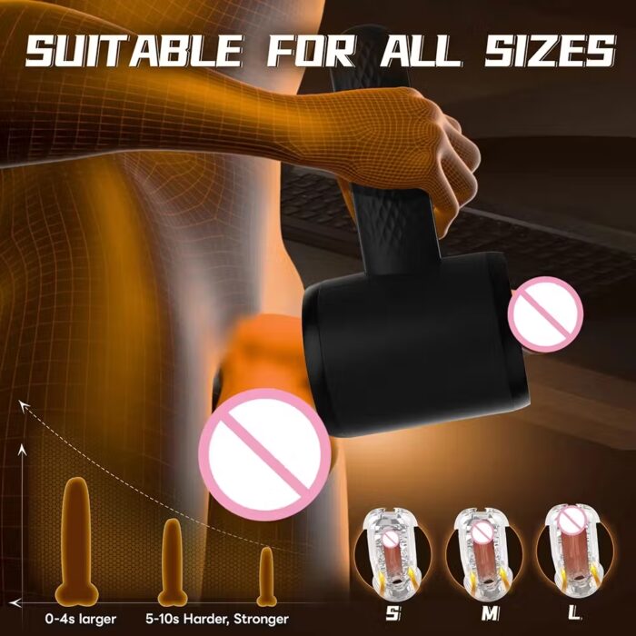 Automatic Telescopic Vibrating Handle Male Masturbator – 6 Power Modes & Thrusting Vibration Trainer – Bild 4