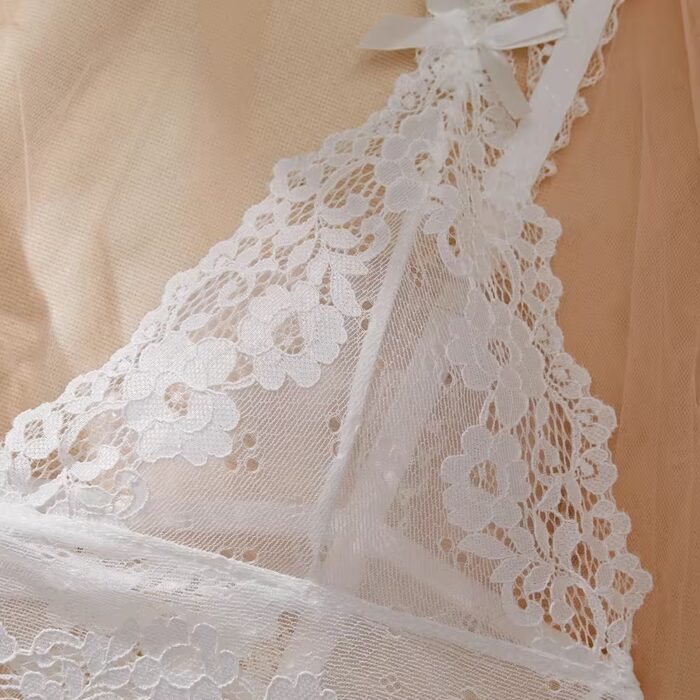 Plus Size Exotic Lace & Tulle Lingerie Set – Elegant Fluorescent Beauty Underwear for Women – Bild 5