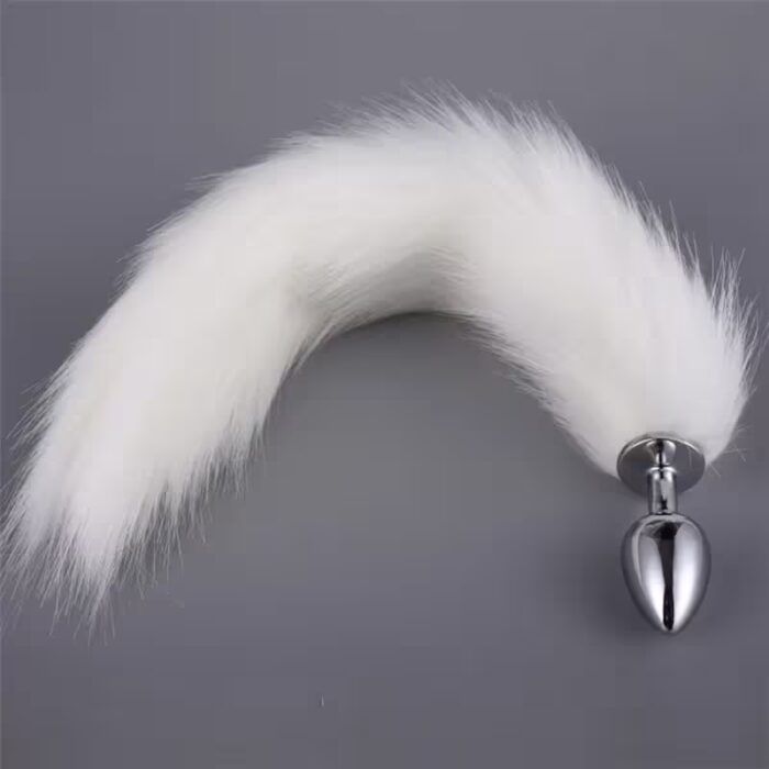 5-Size Metal Butt Plug with Fox Tail – BDSM Anal Dilator & Fetish Toy for Adults – Image 6