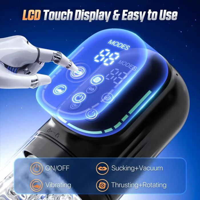 Automatic Thrusting & Sucking Male Masturbator – LCD-Controlled Realistic Stroker with Licking & Vacuum Pump Action - Image 5