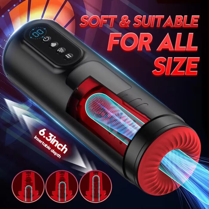 LCD Automatic Male Masturbator – 9 Thrusting Modes, Heating, Suction & Vibration Blowjob Cup - Image 5