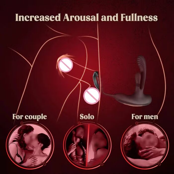 360° Rotating Prostate Massager with Cock Ring – 3-in-1 L-Shaped Anal Vibrator for Men – Image 5