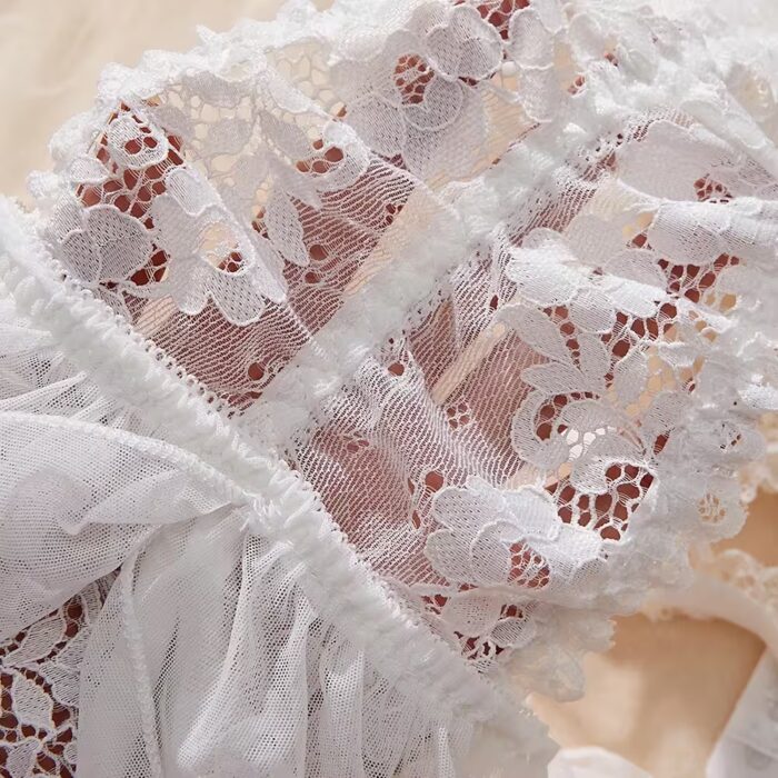 Plus Size Exotic Lace & Tulle Lingerie Set – Elegant Fluorescent Beauty Underwear for Women – Bild 6