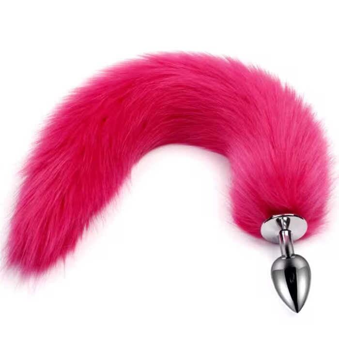 5-Size Metal Butt Plug with Fox Tail – BDSM Anal Dilator & Fetish Toy for Adults – Image 7
