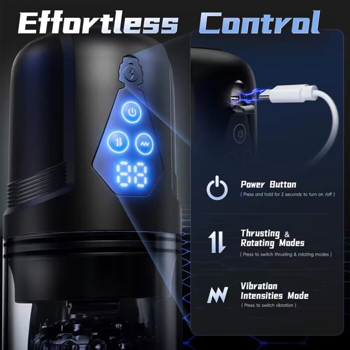 3-in-1 App-Controlled Male Masturbator – Thrusting, Rotating & Vibrating Blowjob Machine – Bild 6