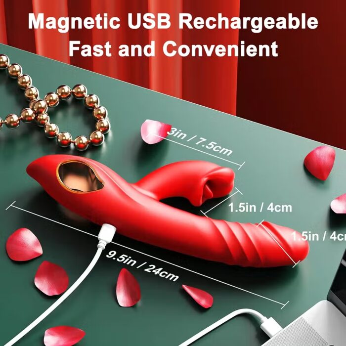 4-in-1 Tongue Licking Thrusting Vibrator – Dildo, Clitoral & G-Spot Massager for Women – Image 6