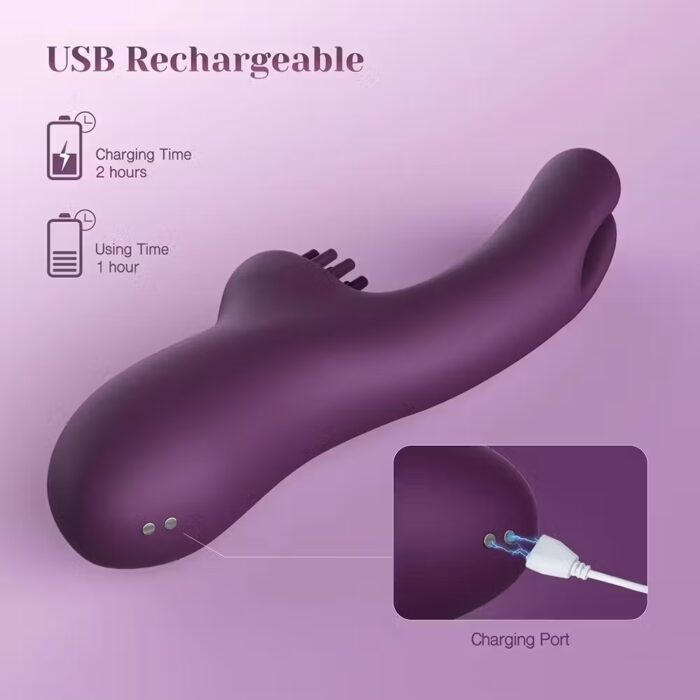 3-in-1 Come-Hither Rabbit Vibrator – Clitoral Tickler with G-Spot & Nipple Stimulation, 10 Vibration Modes – Image 6
