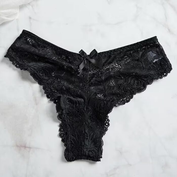 Erotic Transparent Lace Bra & Garter Lingerie Set with Thong – Sexy Hot Sleepwear – Image 6