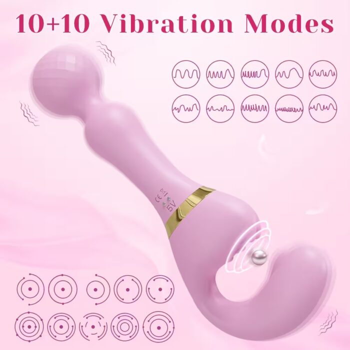 3-in-1 Rechargeable Wand Vibrator – Clitoral, G-Spot & Nipple Stimulator for Women - Image 3