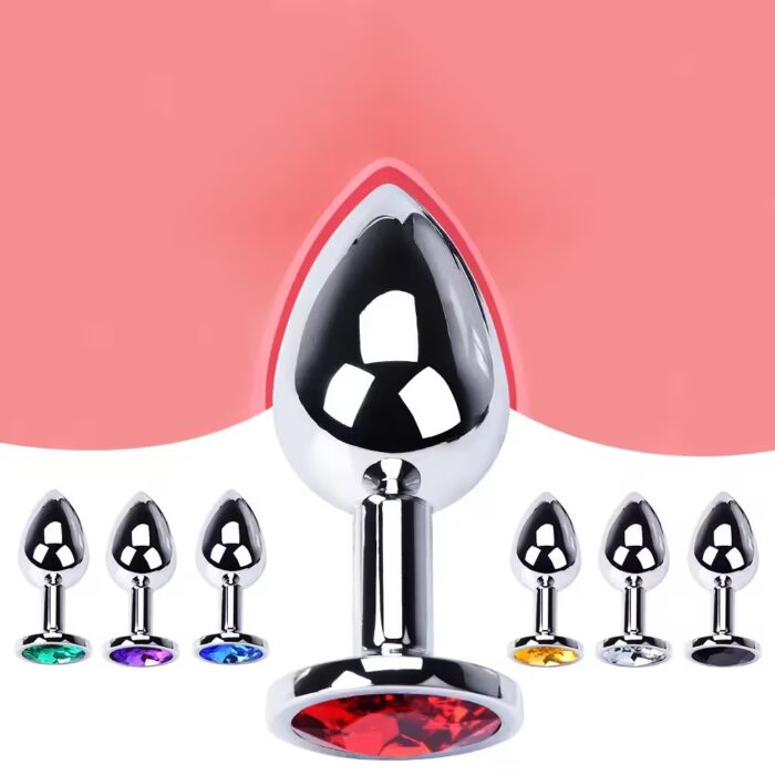 3-Piece Metal Anal Plug Set with Gem Base – S/M/L Sizes for All Levels - Image 4