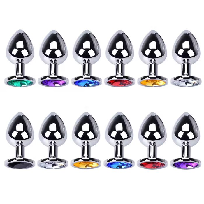 3-Piece Metal Anal Plug Set with Gem Base – S/M/L Sizes for All Levels - Image 6