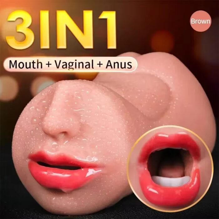 3-in-1 Male Masturbator Cup – Realistic Vagina, Mouth & Anal Experience – Image 2