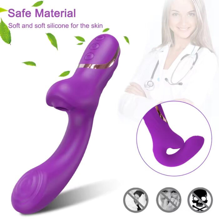 20-Mode Clitoral Suction Vibrator – Powerful Air Pulse & Dildo Combo for Women - Image 4