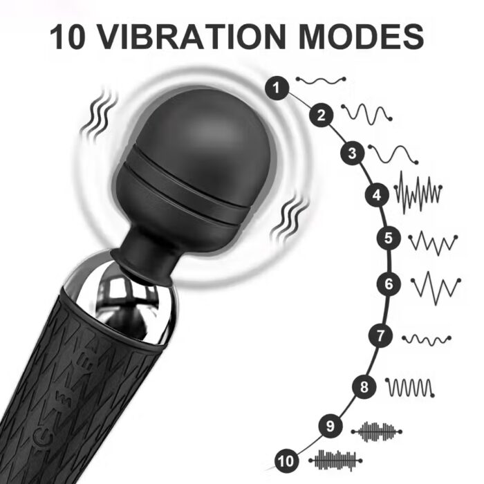10-Mode AV Wand Vibrator – Clitoral & Nipple Massager for Women - Image 4