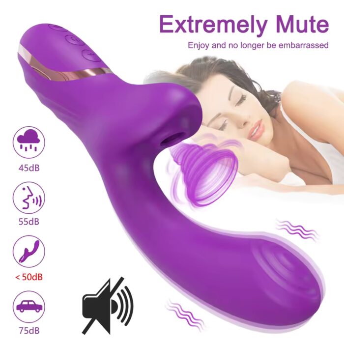 20-Mode Clitoral Suction Vibrator – Powerful Air Pulse & Dildo Combo for Women - Image 5