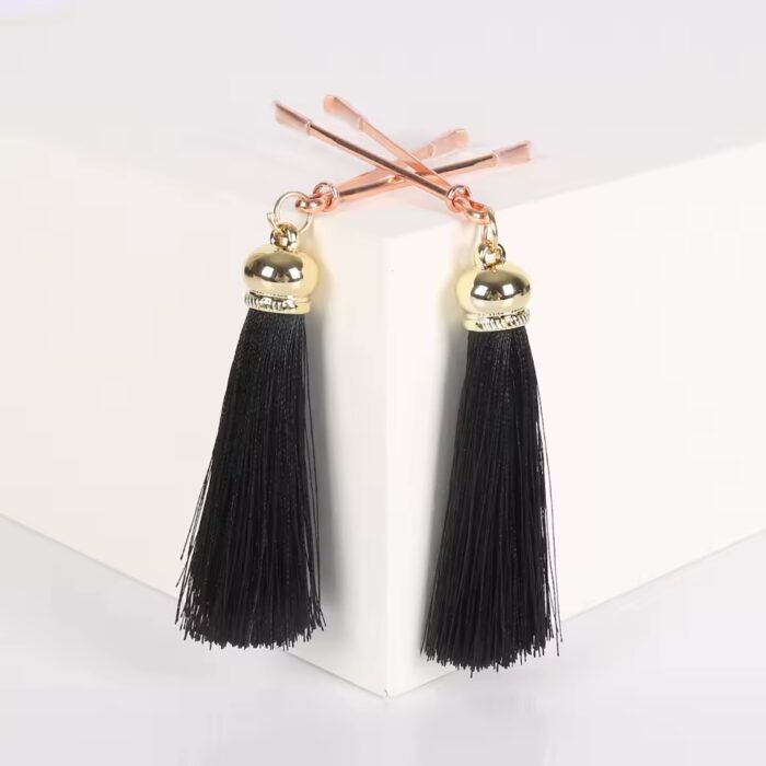 4 Colors Metal Nipple Clips with Tassels – Rose Gold BDSM Clamps Set for Women – Bild 4