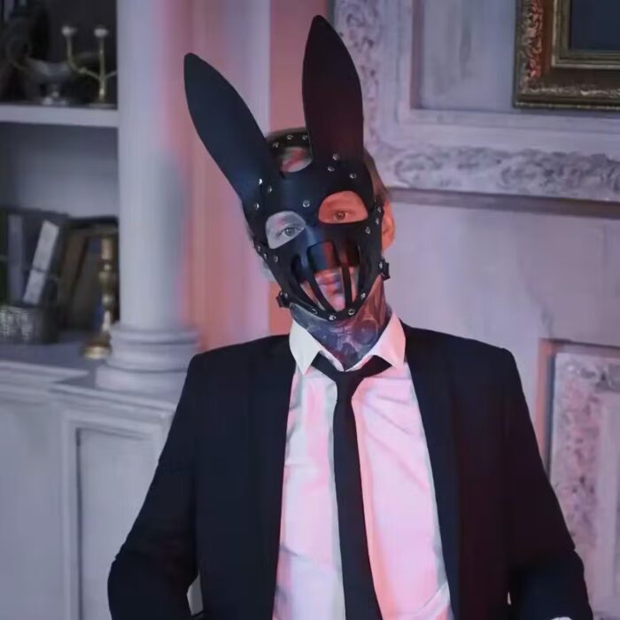 Sexy Leather Cosplay Mask – Fetish Masquerade & BDSM Bondage Accessory – Image 11