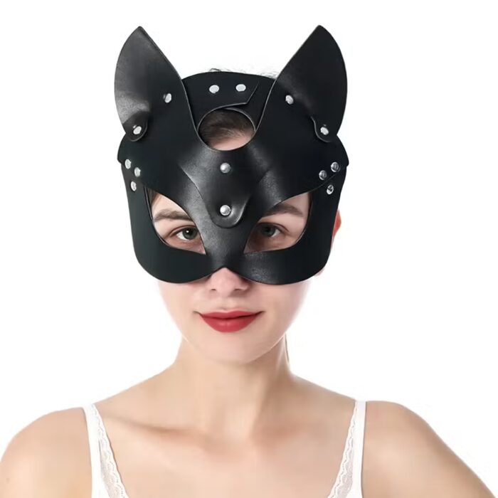 Sexy Leather Cosplay Mask – Fetish Masquerade & BDSM Bondage Accessory – Image 10