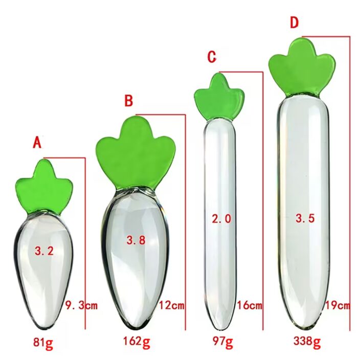 Crystal Radish-Shaped Glass Dildo – Versatile Anal & Vaginal Masturbation Stick – Image 2