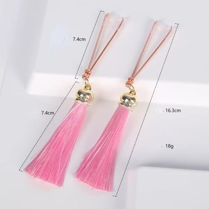 4 Colors Metal Nipple Clips with Tassels – Rose Gold BDSM Clamps Set for Women – Bild 2