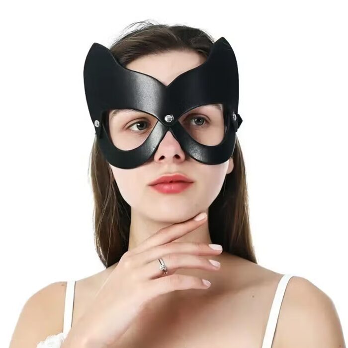 Sexy Leather Cosplay Mask – Fetish Masquerade & BDSM Bondage Accessory – Image 8