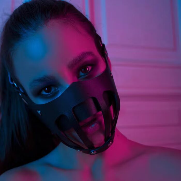 Sexy Leather Cosplay Mask – Fetish Masquerade & BDSM Bondage Accessory – Image 12